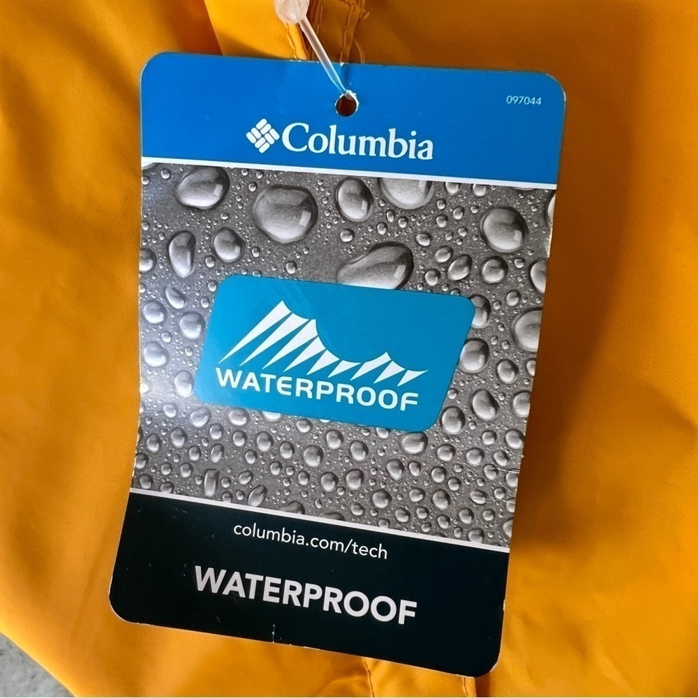 COLUMBIA SWITCHBACK III RAIN WIND WATERPROOF HOOD JACKET SIZE XL YELLOW NWT - Picture 8 of 12
